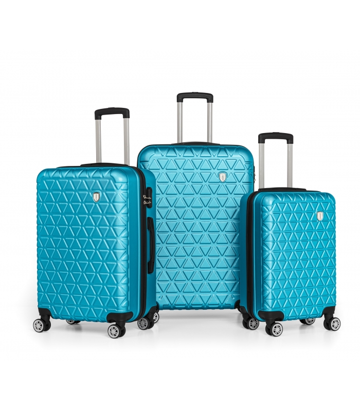 Gedox Abs 3'lü Valiz Seyahat Seti - Model:800.16 Turkuaz