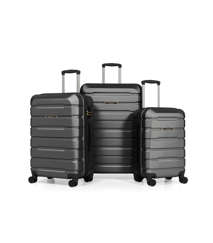 Gedox Abs Premium Tonaton 3'lü Valiz Seyahat Seti - Model:500.01 Siyah