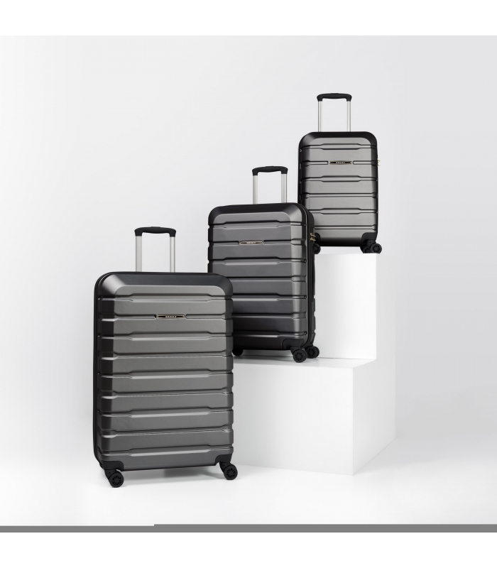 Gedox Abs Premium Tonaton 3'lü Valiz Seyahat Seti - Model:500.02 Koyu Gri