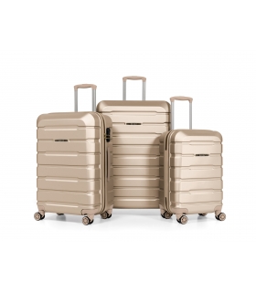 Gedox Abs Premium Tonaton 3'lü Valiz Seyahat Seti - Model:500.06 Gold