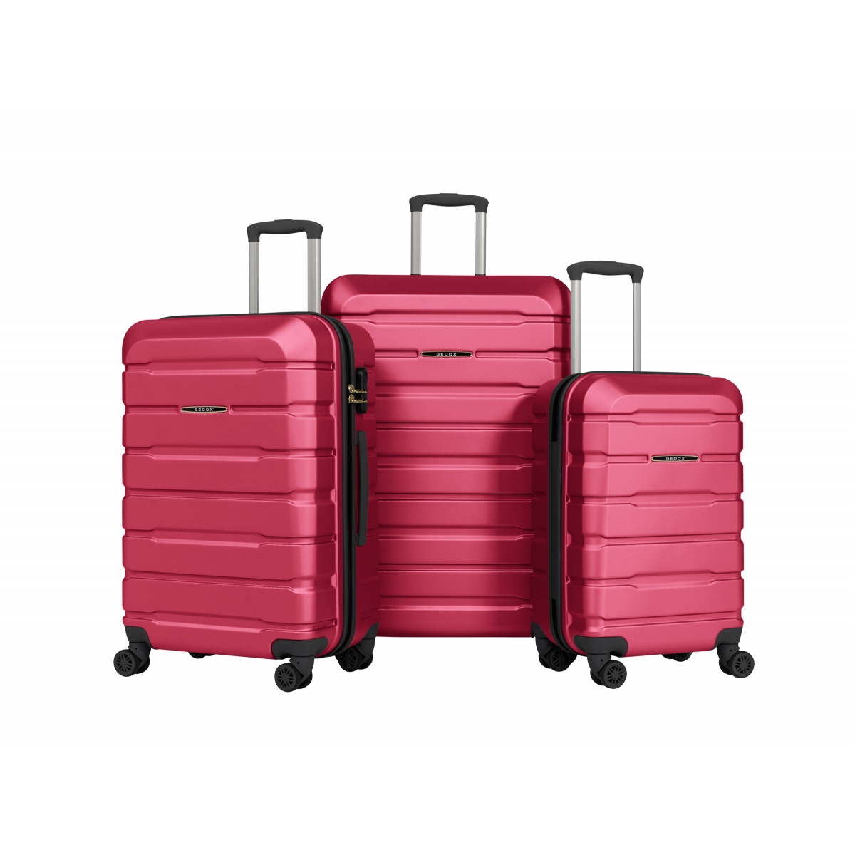 Gedox Abs Premium Tonaton 3'lü Valiz Seyahat Seti - Model:500.10 Fuşya Pembe