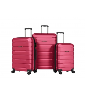 Gedox Abs Premium Tonaton 3'lü Valiz Seyahat Seti - Model:500.10 Fuşya Pembe