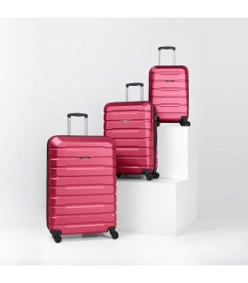 Gedox Abs Premium Tonaton 3'lü Valiz Seyahat Seti - Model:500.10 Fuşya Pembe