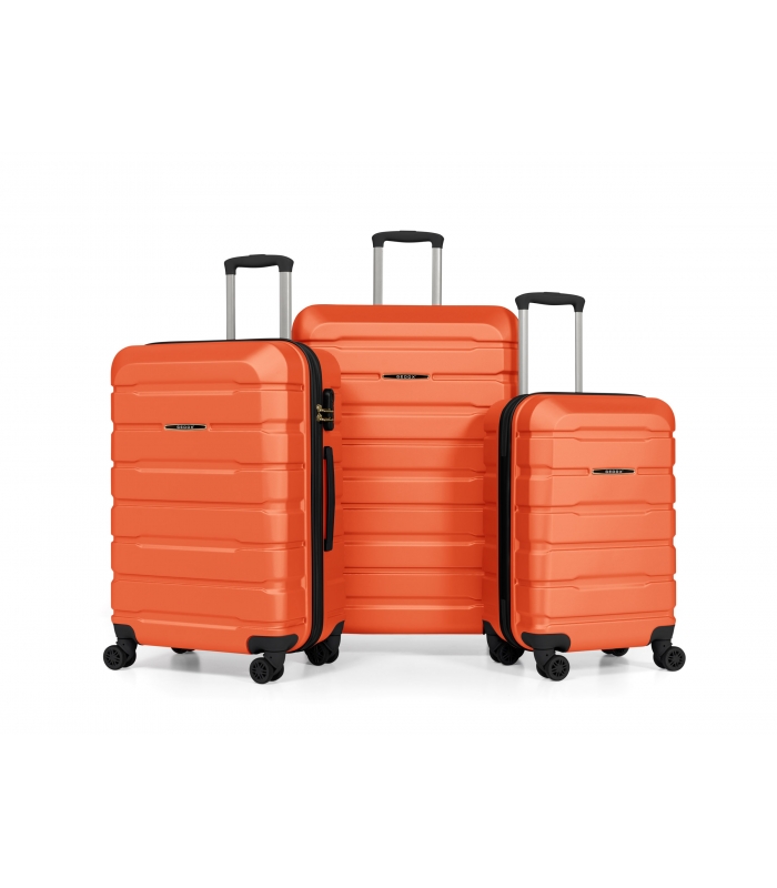 Gedox Abs Premium Tonaton 3'lü Valiz Seyahat Seti - Model:500.15 Turuncu