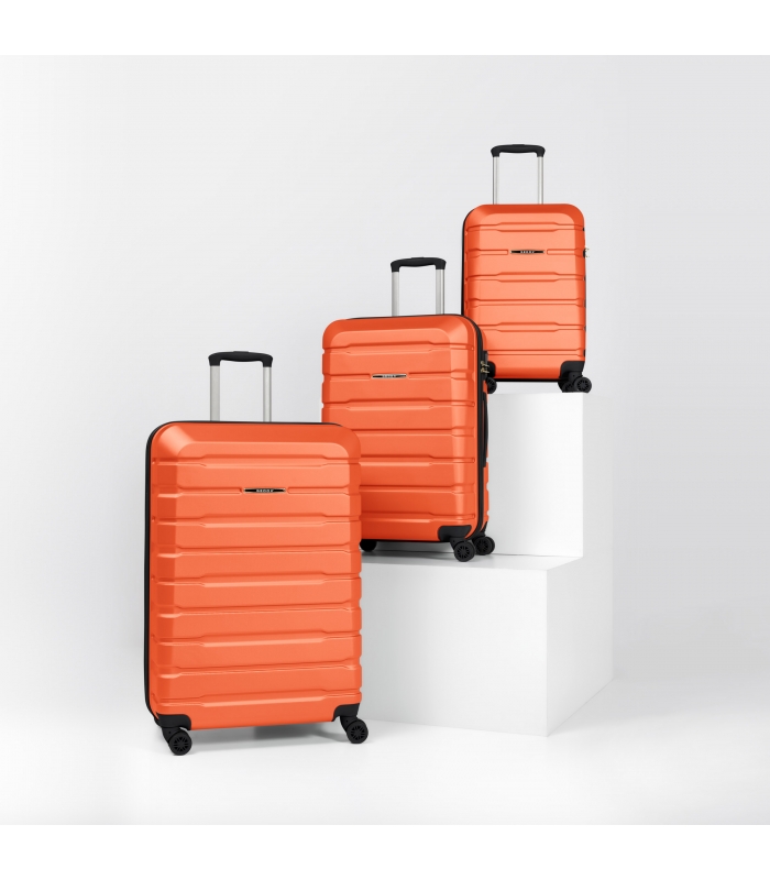 Gedox Abs Premium Tonaton 3'lü Valiz Seyahat Seti - Model:500.15 Turuncu