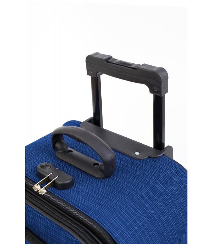 Gedox 2 Teker Geniş Kasa Havlu Kumaş 3'lü Valiz Seyahat Seti - Model: 1005.05 Çivit Mavi