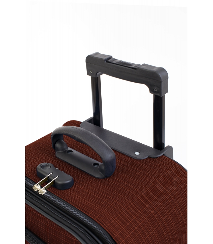 Gedox 2 Teker Geniş Kasa Havlu Kumaş 3'lü Valiz Seyahat Seti - Model: 1005.20 Kahve